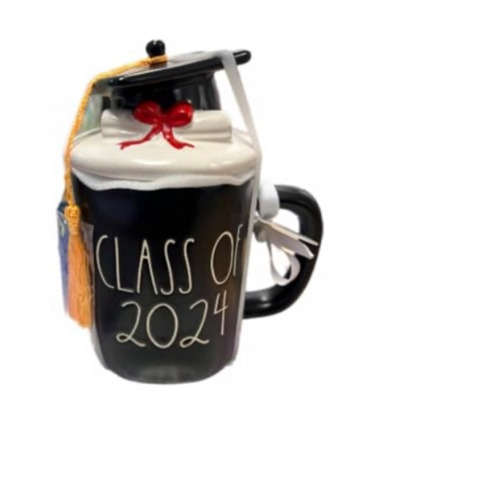 Graduation ceramic mug by Rae Dunn (Black)